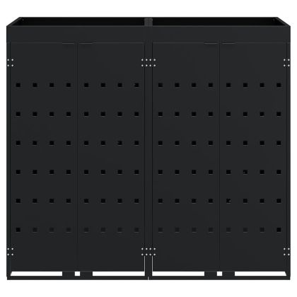 Контейнер за съхранение на 2 коша Черно 136 x 77,5 x 121,5 см