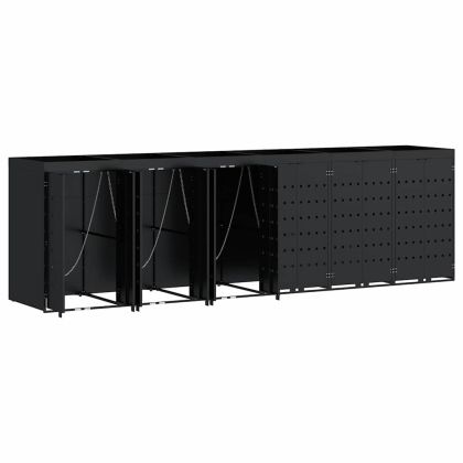 Контейнер за съхранение на 6 коша Черно 408 x 77,5 x 121,5 см