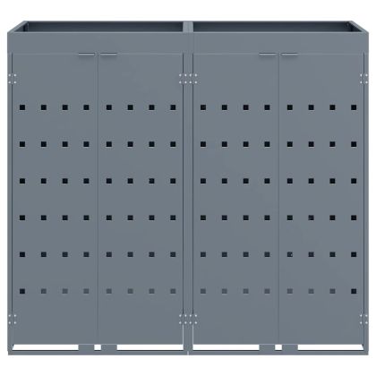 Контейнер за съхранение на 2 коша Светлосиво