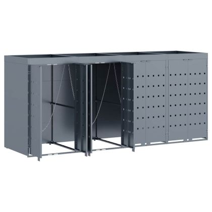 Контейнер за съхранение на 4 коша Светлосиво