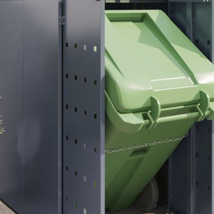 Контейнер за съхранение на 4 коша Светлосиво