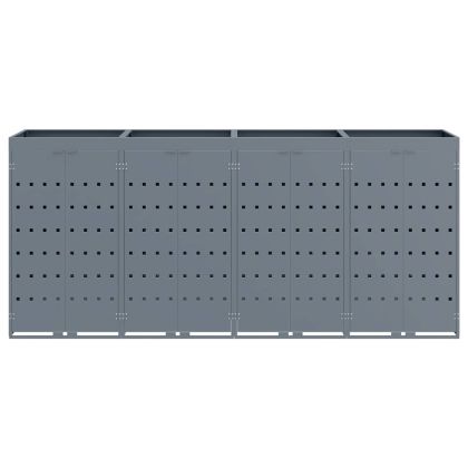 Контейнер за съхранение на 4 коша Светлосиво