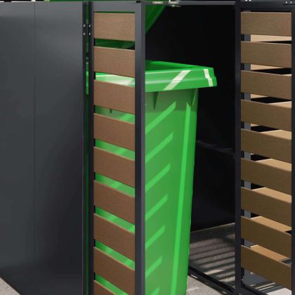 Контейнер за съхранение на 3 коша Антрацит