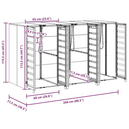 Контейнер за съхранение на 3 коша Антрацит