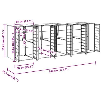 Контейнер за съхранение на 3 коша Антрацит