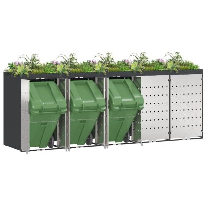 Контейнер за съхранение на 3 коша Антрацит