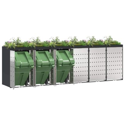 Контейнер за съхранение на 3 коша Антрацит