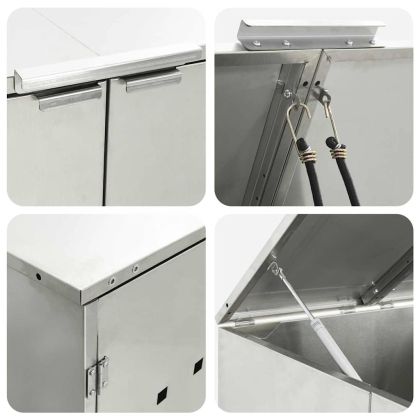 Контейнер за съхранение на 3 коша Сребрист