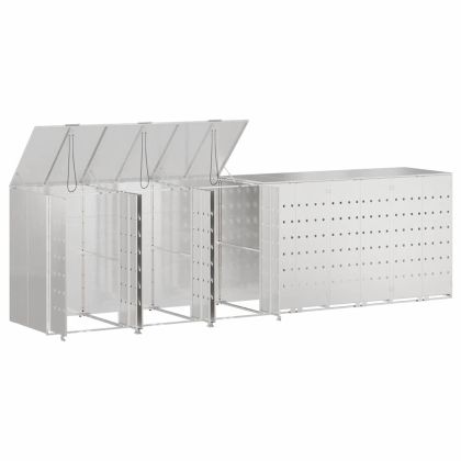 Контейнер за съхранение на 3 коша Сребрист