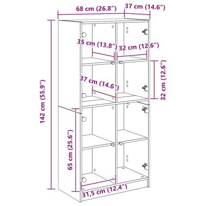 Висок шкаф Старо дърво 68 x 37 x 142 см Инженерно дърво