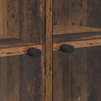 Висок шкаф 2 pcs Старо дърво 136 x 37 x 142 см Инженерно дърво