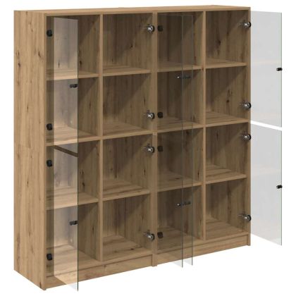 Висок шкаф 2 pcs Дъб 136 x 37 x 142 см Инженерно дърво