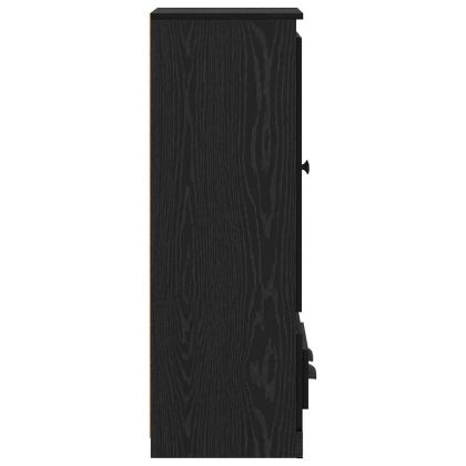 Висок шкаф с чекмедже 3 pcs Черния дъб Инженерно дърво