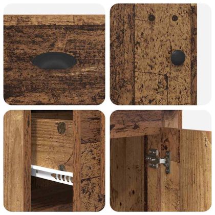 Маса с шкаф Старо дърво 154,5 x 50 x 75 см Инженерно дърво