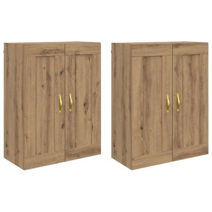 Стенно монтиран шкаф 2 pcs Дъб 69,5 x 34 x 90 см