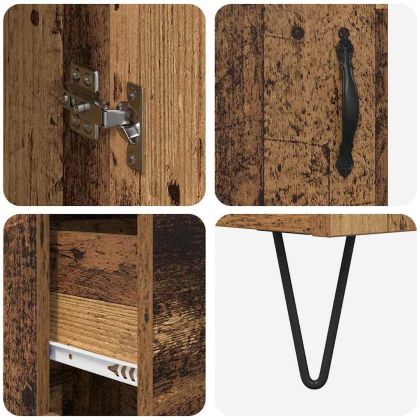 Висок шкаф Старо дърво 69,5 x 34 x 180 см Инженерно дърво