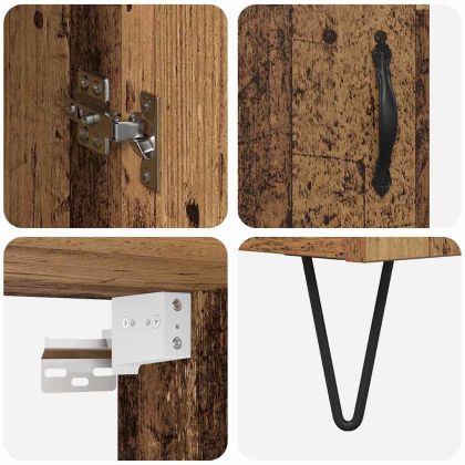 Висок шкаф Старо дърво 69,5 x 34 x 180 см Инженерно дърво