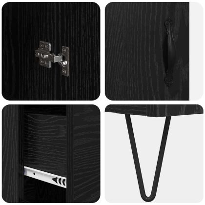 Висок шкаф Черния дъб 69,5 x 34 x 180 см Инженерно дърво