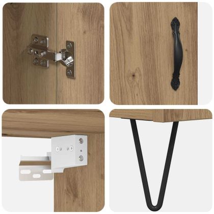 Висок шкаф Дъб 69,5 x 34 x 180 см Инженерно дърво