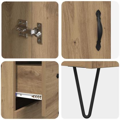 Висок шкаф с чекмедже Дъб 69,5 x 34 x 180 см Инженерно дърво