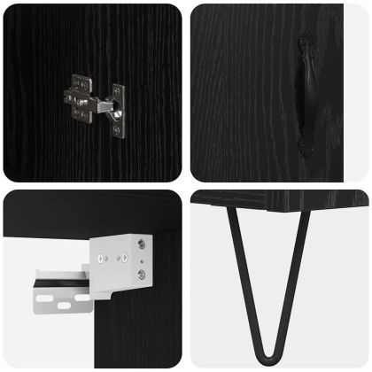 Висок шкаф Черния дъб 69,5 x 34 x 180 см Инженерно дърво