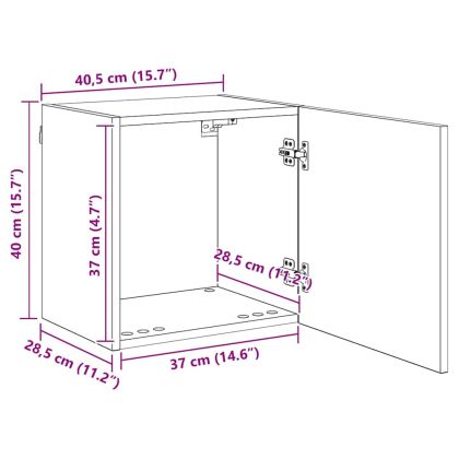 ТВ шкаф Монтиране на стена 4 pcs Черния дъб Инженерно дърво