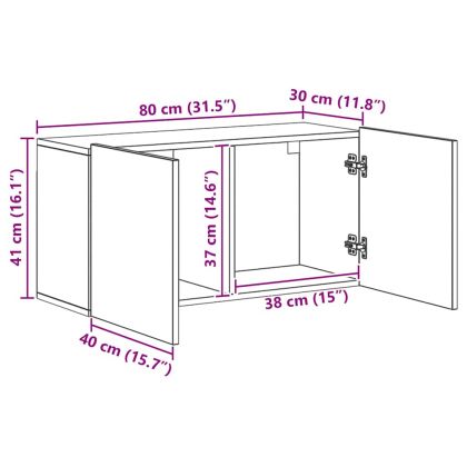 Телевизионен стенен шкаф 5 pcs Черния дъб Инженерно дърво