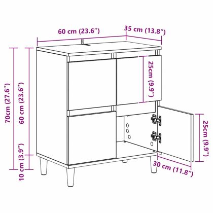 Скейдбордове 3 pcs Старо дърво 60 x 35 x 70 cm Инженерно дърво