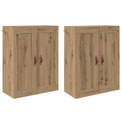 Стенно монтиран шкаф 2 pcs Дъб 69,5 x 34 x 90 см
