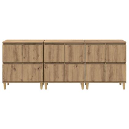 Скейдбордове 3 pcs Дъб 60 x 35 x 70 cm Инженерно дърво