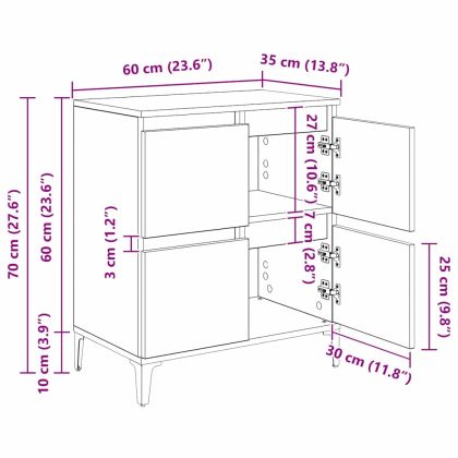 Скейдбордове 3 pcs Дъб 60 x 35 x 70 cm Инженерно дърво