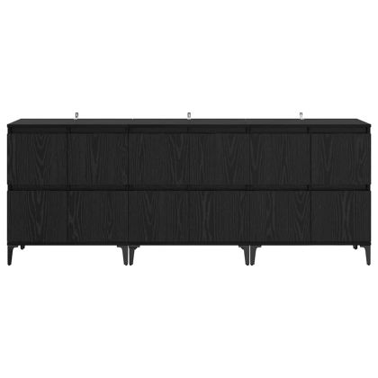 Скейдбордове 3 pcs Черния дъб 60 x 35 x 70 cm Инженерно дърво