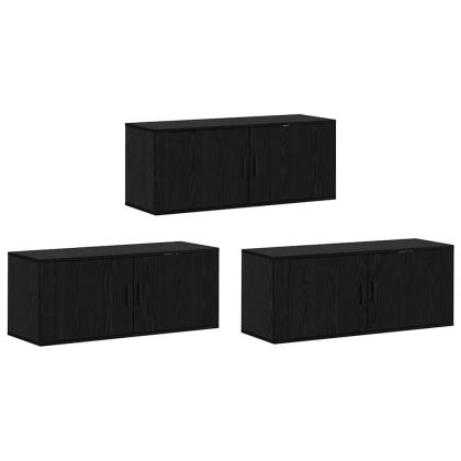 Комплект стенен ТВ шкаф 3 pcs Черния дъб 100 x 34,5 x 40 см