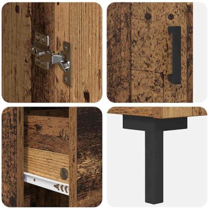 Висок шкаф Старо дърво 34,5 x 34 x 180 см Инженерно дърво