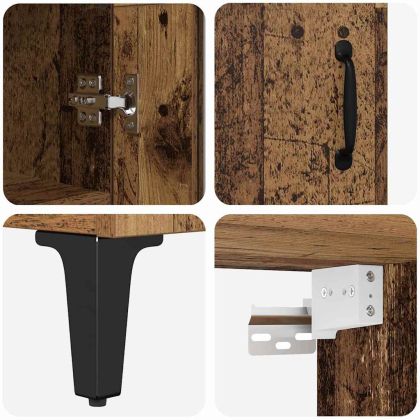 Висок шкаф Старо дърво 69,5 x 34 x 180 см Инженерно дърво