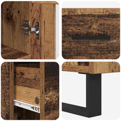 Висок шкаф Старо дърво 69,5 x 34 x 180 см Инженерно дърво