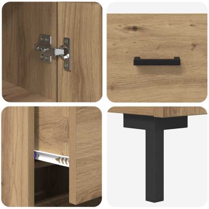 Висок шкаф с чекмедже Дъб 34,5 x 34 x 180 см Инженерно дърво