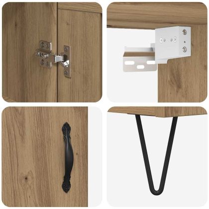 Висок шкаф Дъб 69,5 x 34 x 180 см Инженерно дърво