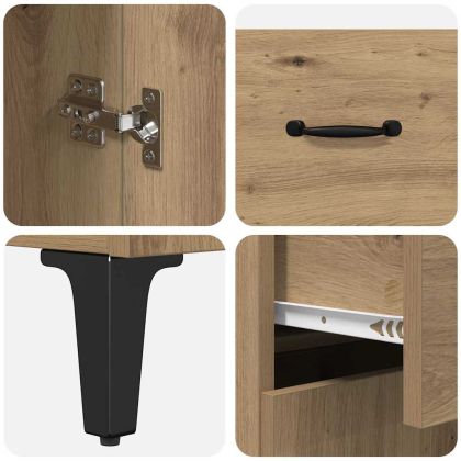 Висок шкаф с чекмедже Дъб 69,5 x 34 x 180 см Инженерно дърво