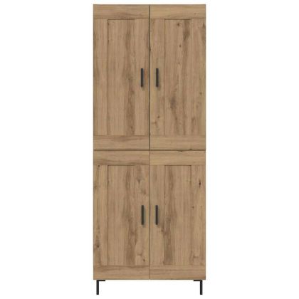 Висок шкаф 2 pcs Дъб Инженерно дърво
