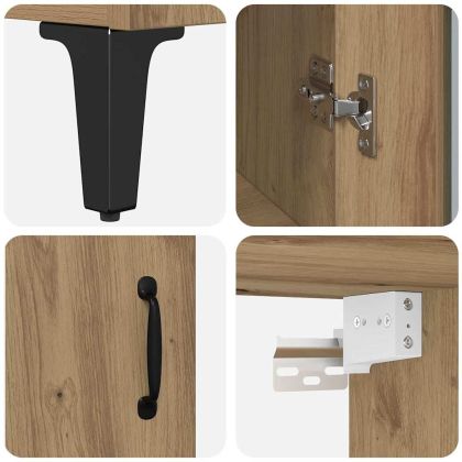 Висок шкаф Дъб 69,5 x 34 x 180 см Инженерно дърво