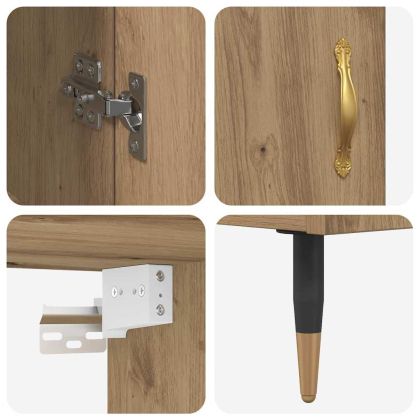 Висок шкаф Дъб 69,5 x 34 x 180 см Инженерно дърво