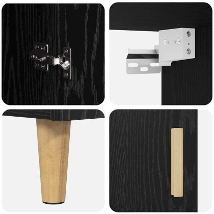 Висок шкаф Черния дъб 69,5 x 34 x 180 см Инженерно дърво