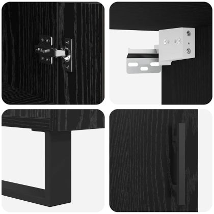 Висок шкаф Черния дъб 34,5 x 34 x 180 см Инженерно дърво