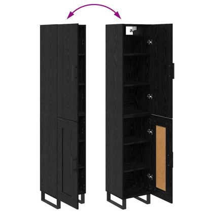 Висок шкаф Черния дъб 34,5 x 34 x 180 см Инженерно дърво