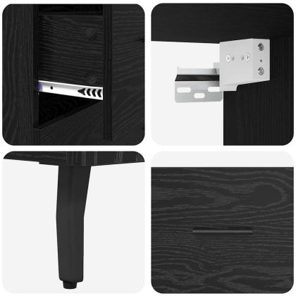 Висок шкаф с чекмедже Черния дъб 69,5 x 34 x 180 см