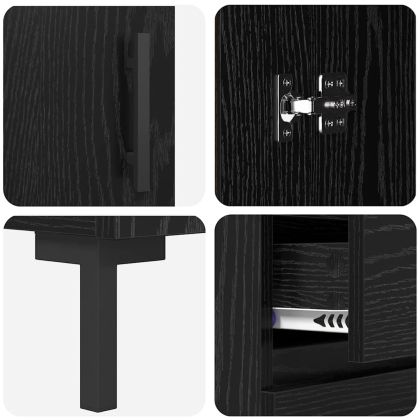 Висок шкаф Черния дъб 69,5 x 34 x 180 см Инженерно дърво