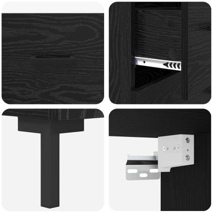 Висок шкаф Черния дъб 69,5 x 34 x 180 см Инженерно дърво