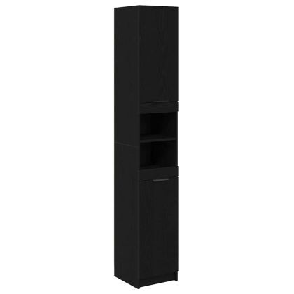 Комплект шкафове за баня 3 pcs Черния дъб Инженерно дърво