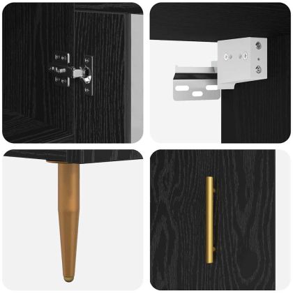 Висок шкаф 2 pcs Черния дъб Инженерно дърво